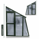 Vario Stahl Anlehngewächshaus Casa 7,5 Nörpelglas BxL152x750cm 11,4m² Tannengrün